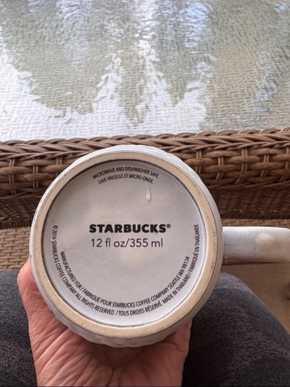 Starbucks 12pz cup Embossed Ceramic Mug in Light Gray - Picture 4 of 4